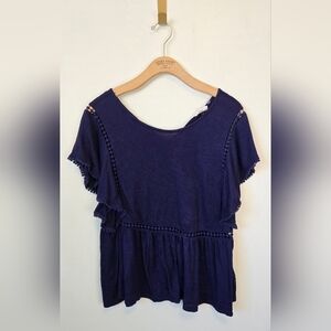 68. Women's Blue Boho Top